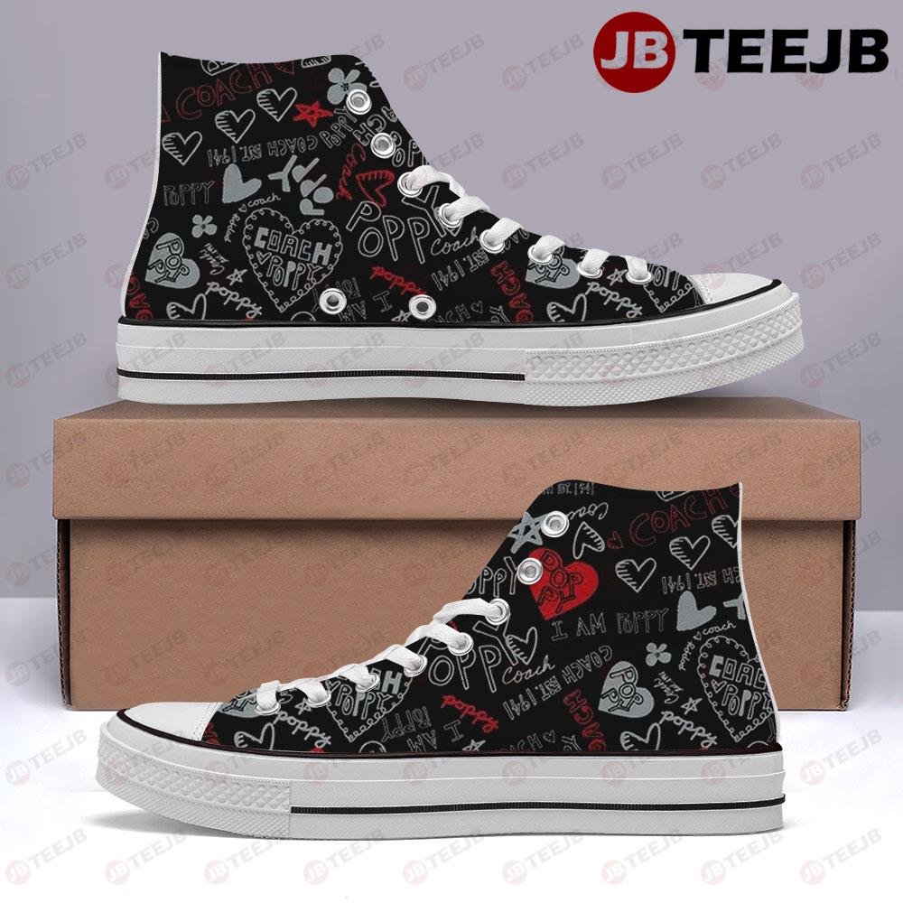 Coach Pattern Version 10 TeeJB High Top Retro Canvas Shoes