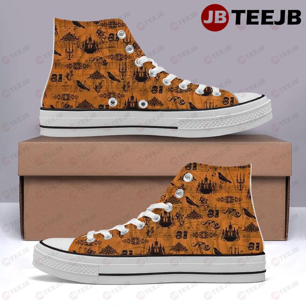 Crows Halloween Pattern TeeJB High Top Retro Canvas Shoes