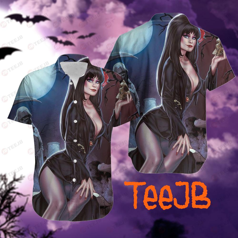 Death Moon Elvira Mistress Of The Dark Halloween TeeJB Hawaii Shirt