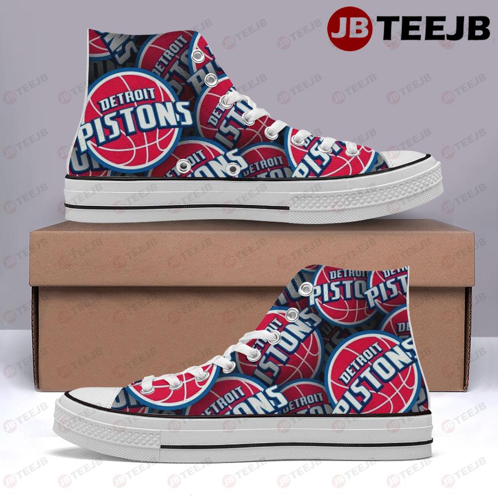 Detroit Pistons 22 American Sports Teams TeeJB High Top Retro Canvas Shoes