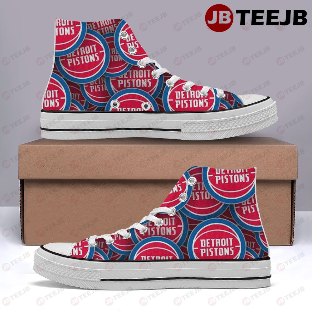 Detroit Pistons 24 American Sports Teams High Top Retro Canvas Shoes