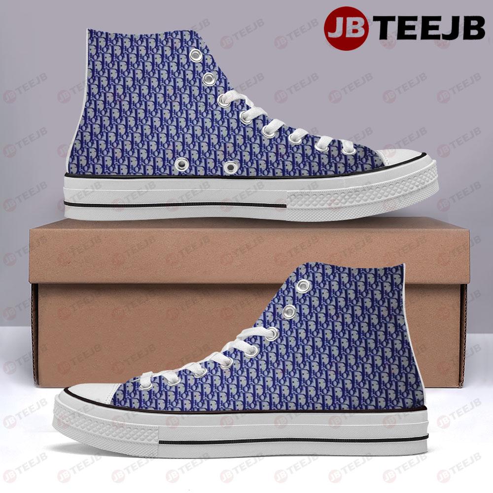 Dior Pattern Version 06 TeeJB High Top Retro Canvas Shoes