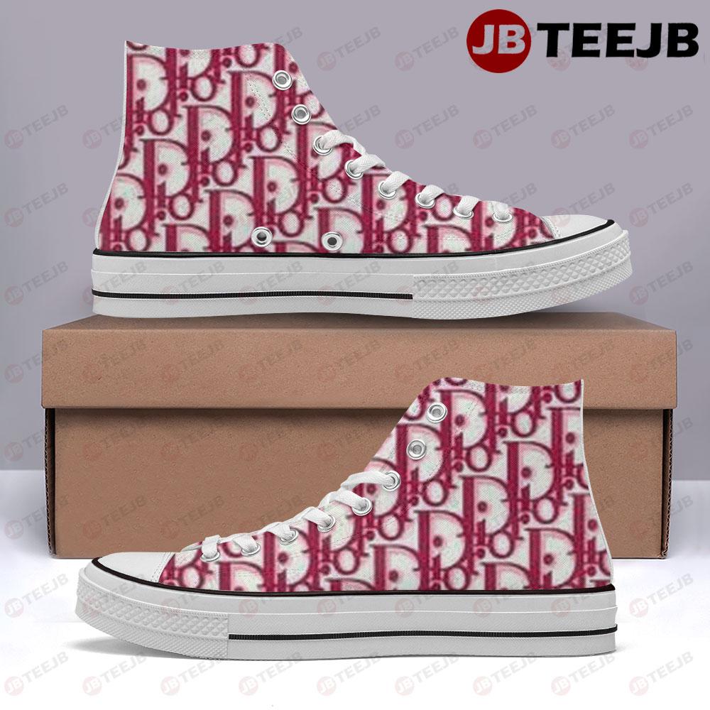 Dior Pattern Version 09 TeeJB High Top Retro Canvas Shoes