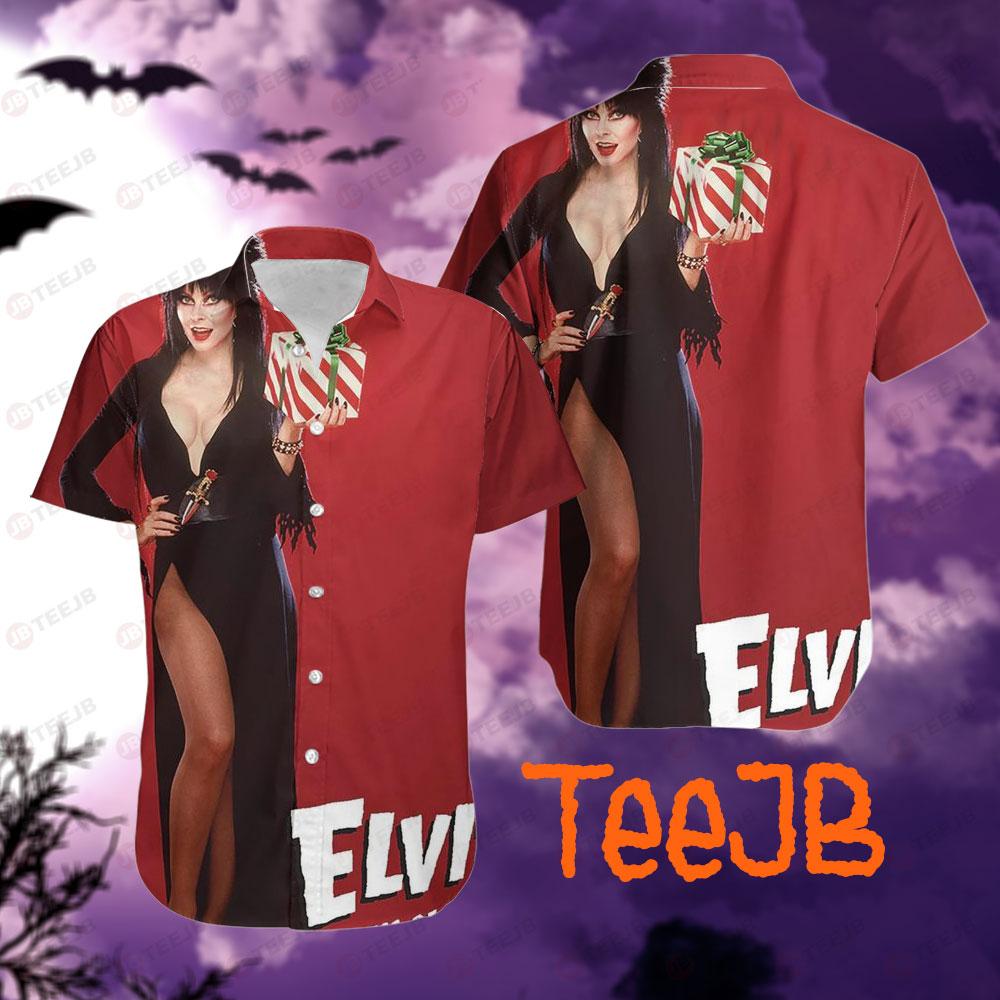 Funny Chirstmas Elvira Mistress Of The Dark Halloween TeeJB Hawaii Shirt