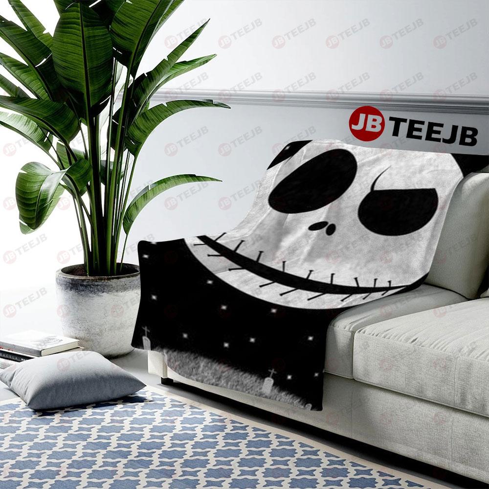 Funny Face Jack Moon The Nightmare Before Christmas Halloween TeeJB US Cozy Blanket