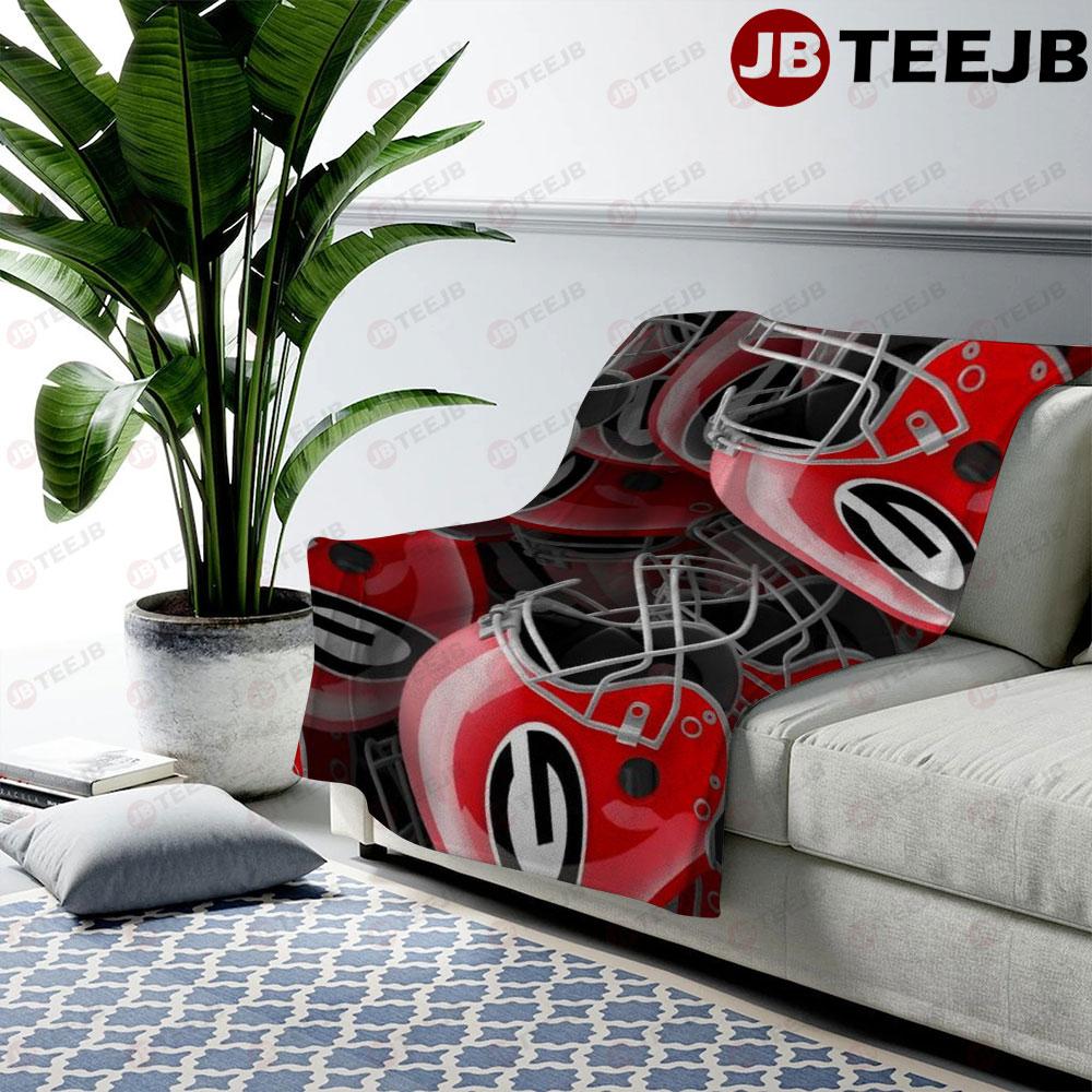 Georgia Bulldogs Helmets American Sports Teams TeeJB US Cozy Blanket