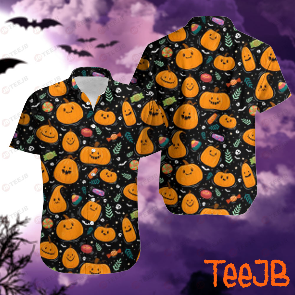 Ghosts Pumpkins Halloween Pattern 059 Hawaii Shirt
