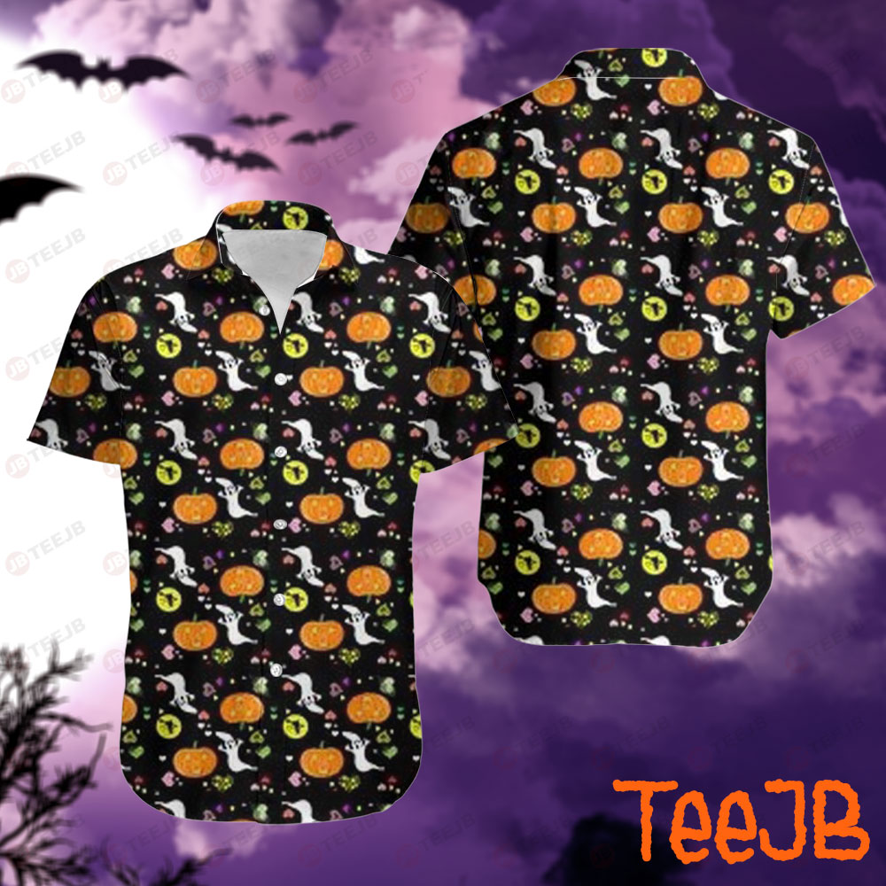 Ghosts Pumpkins Halloween Pattern 140 Hawaii Shirt