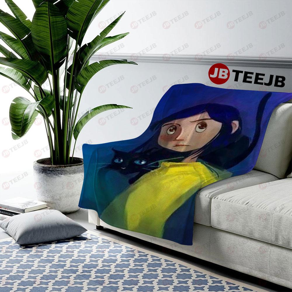 Girl Coraline Jones Halloween TeeJB US Cozy Blanket