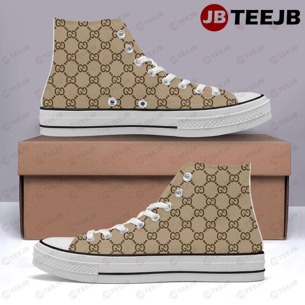 Light Brown Background Gucci TeeJB High Top Retro Canvas Shoes