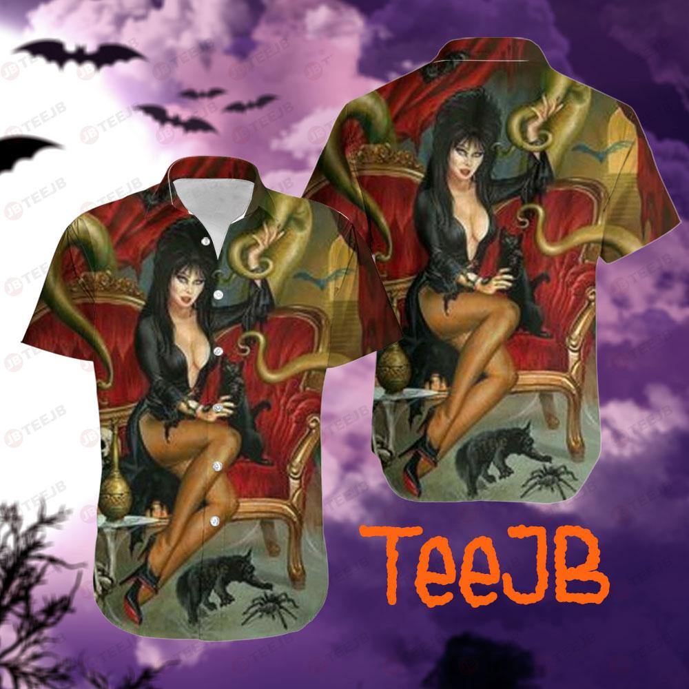 Monsters Elvira Mistress Of The Dark Halloween TeeJB Hawaii Shirt