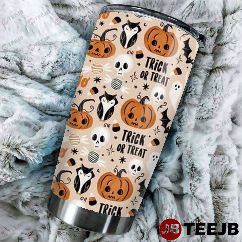 Owl Bats Boos Pumpkins Halloween Pattern Tumbler