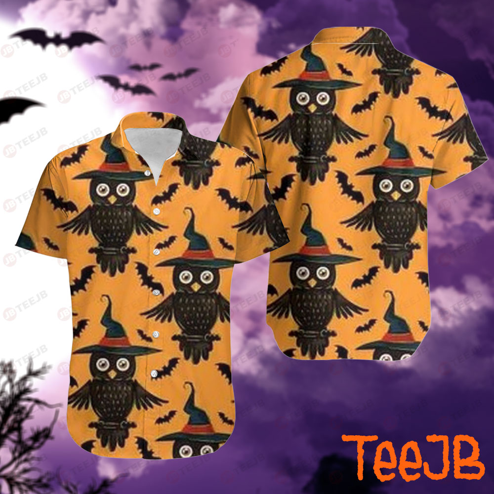 Owl Bats Halloween Pattern Hawaii Shirt