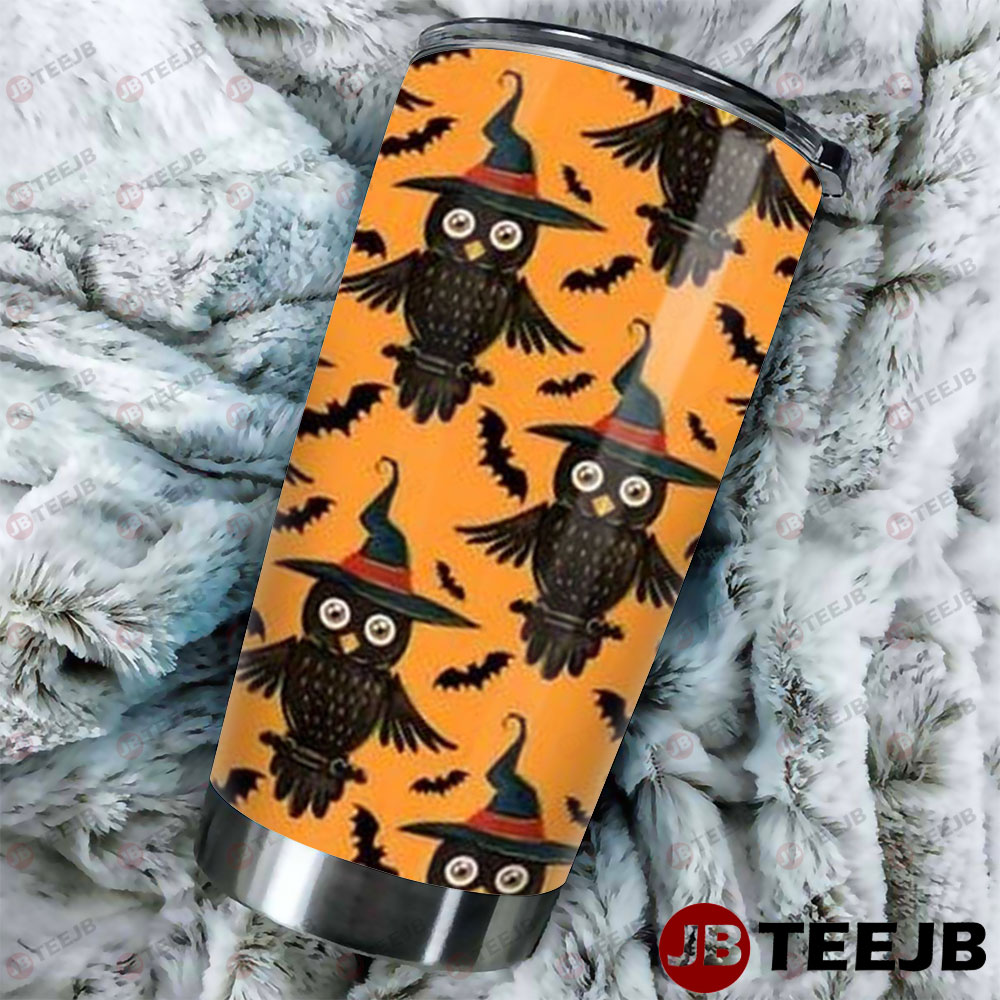 Owl Bats Halloween Pattern Tumbler