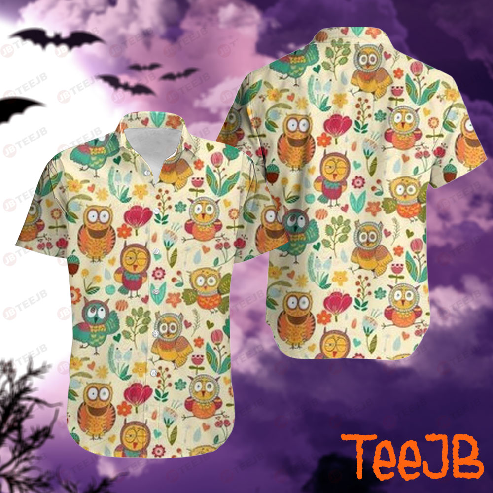Owl Halloween Pattern Hawaii Shirt