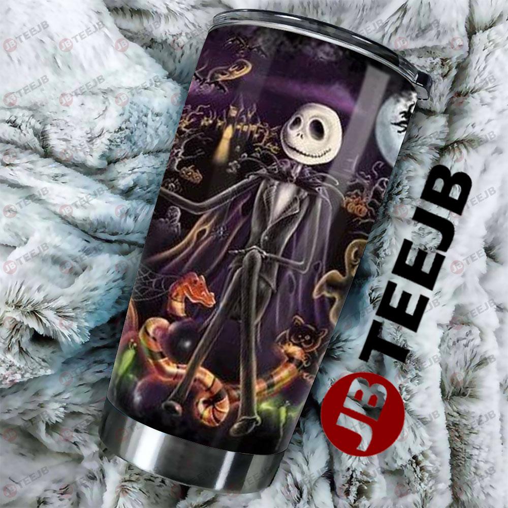 Party Pumpkin With Ghost Jack Skellington The Nightmare Before Christmas Halloween TeeJB Tumbler