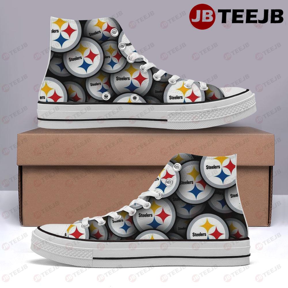 Pittsburgh Steelers 25 American Sports Teams TeeJB High Top Retro Canvas Shoes