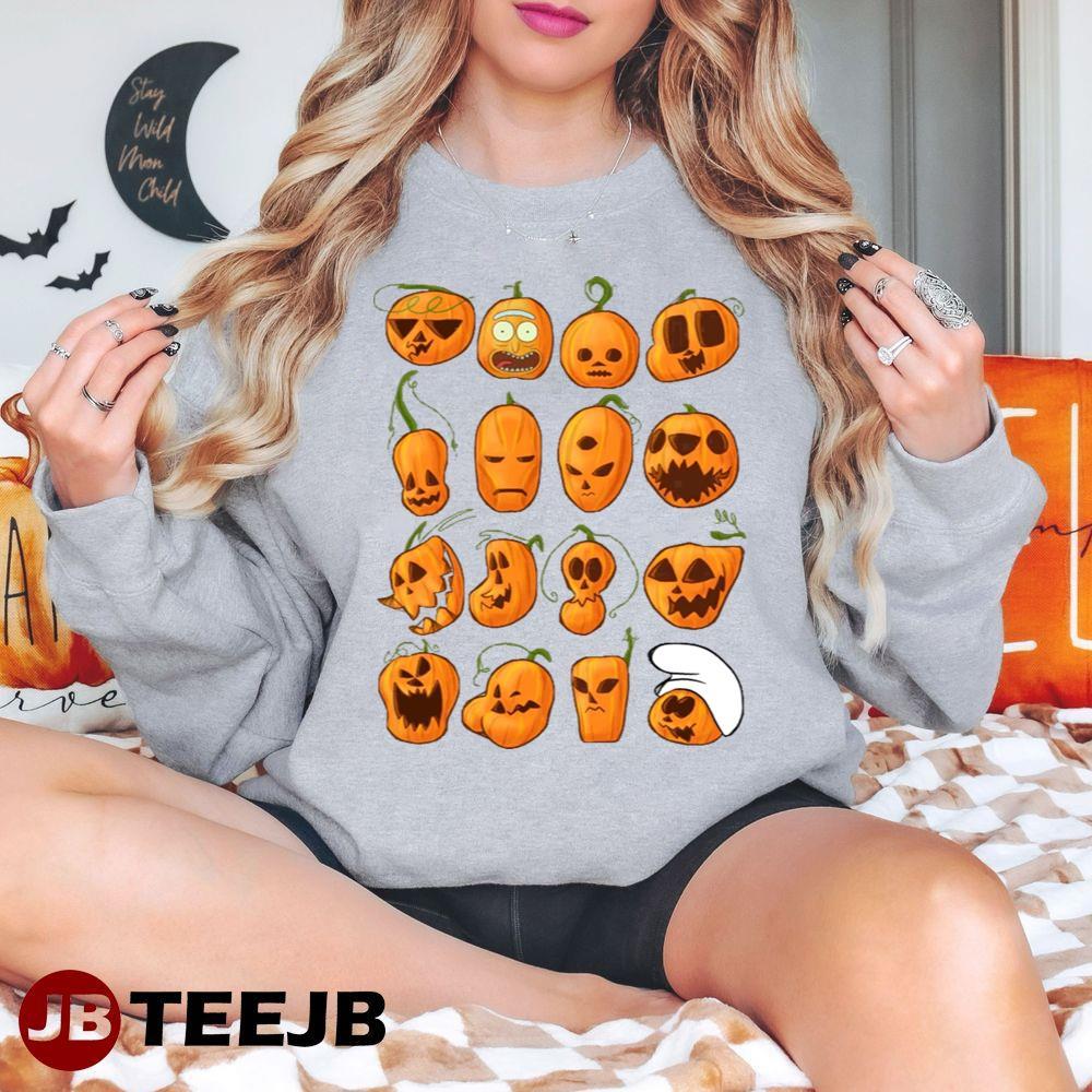 Pumpkins Cartoon Characters Head Halloween TeeJB Unisex Sweatshirt