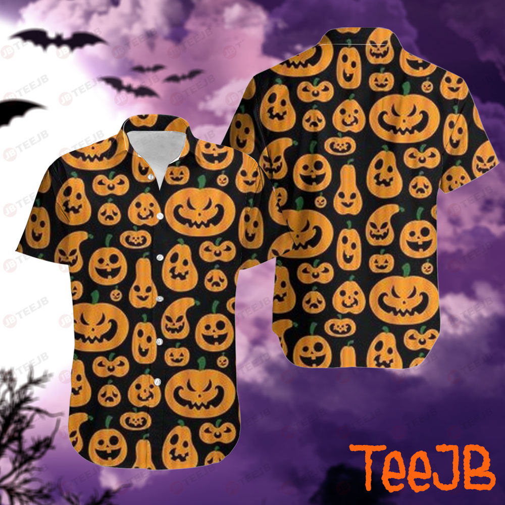 Pumpkins Halloween Pattern 001 Hawaii Shirt
