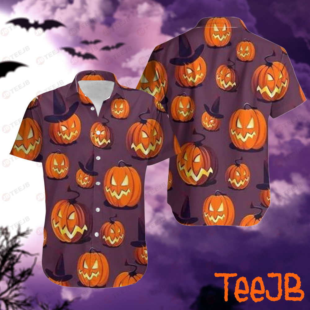 Pumpkins Halloween Pattern 036 Hawaii Shirt
