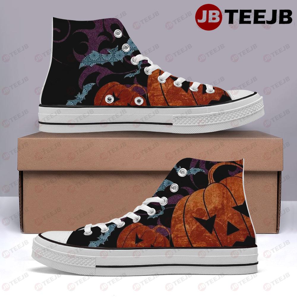 Pumpkins Halloween Pattern 094 TeeJB High Top Retro Canvas Shoes