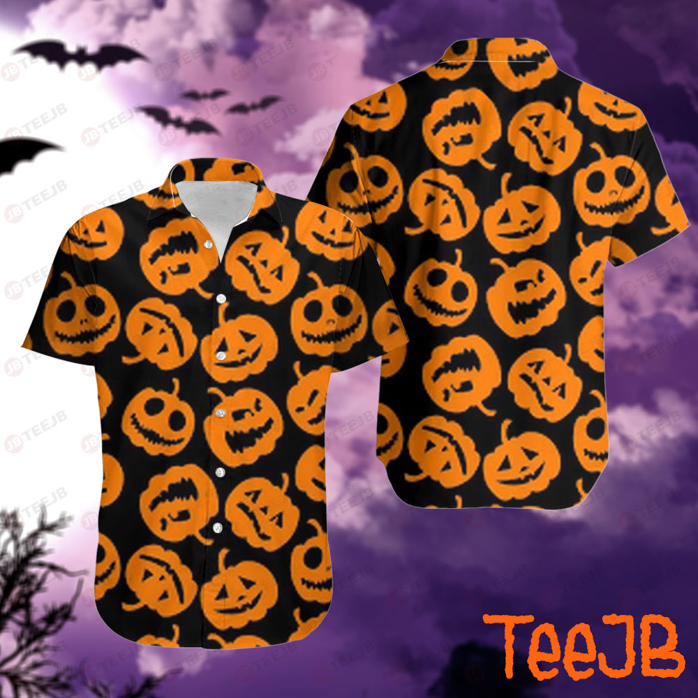 Pumpkins Halloween Pattern 103 Hawaii Shirt