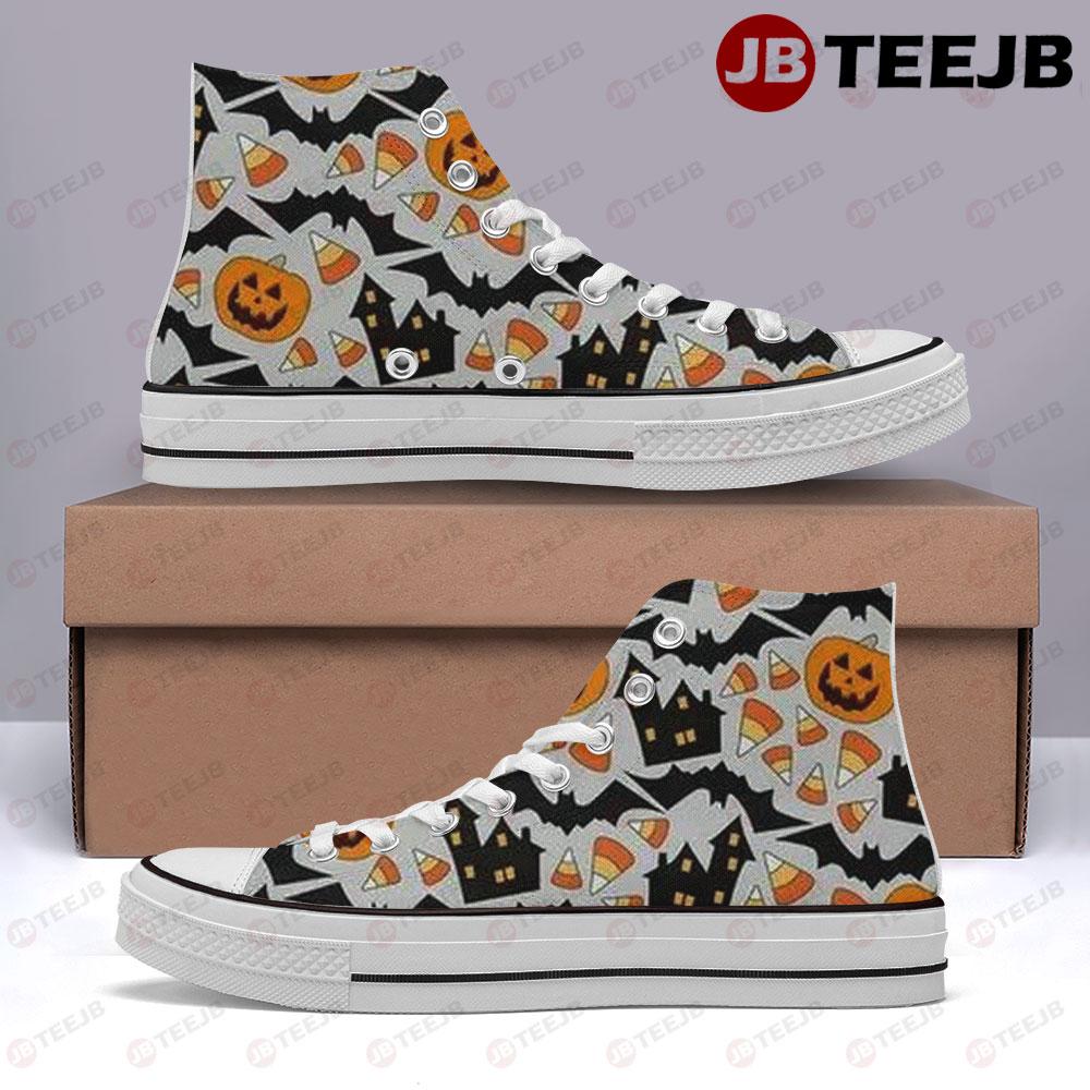 Pumpkins Halloween Pattern 116 TeeJB High Top Retro Canvas Shoes