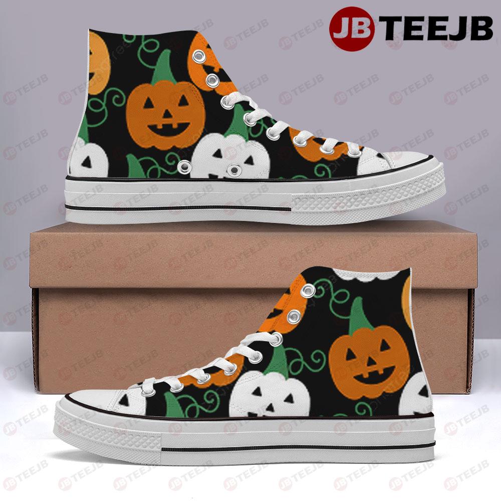 Pumpkins Halloween Pattern 134 TeeJB High Top Retro Canvas Shoes