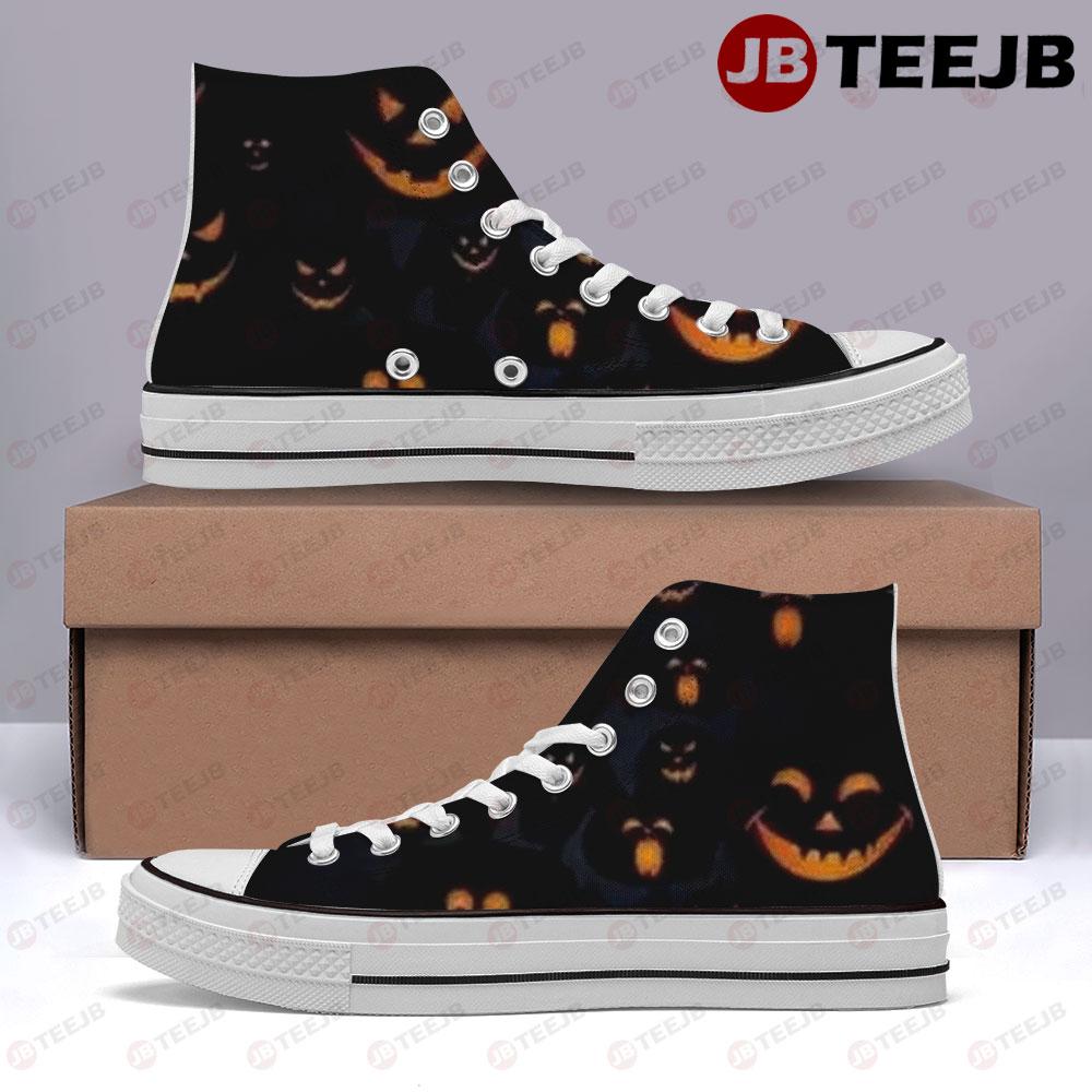 Pumpkins Halloween Pattern 160 TeeJB High Top Retro Canvas Shoes