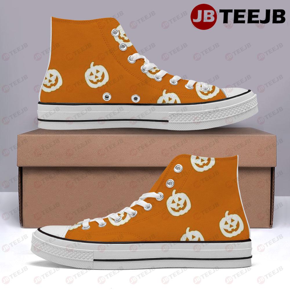 Pumpkins Halloween Pattern 187 TeeJB High Top Retro Canvas Shoes