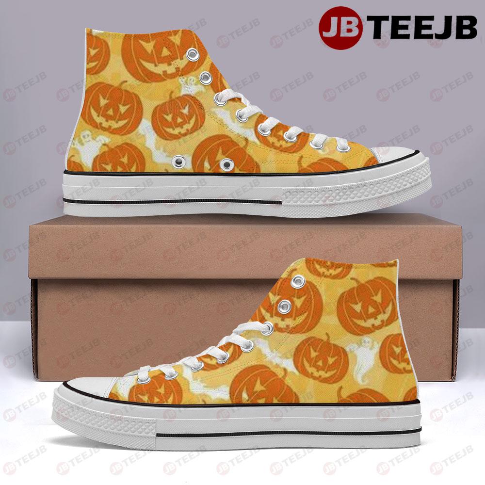 Pumpkins Halloween Pattern 241 TeeJB High Top Retro Canvas Shoes