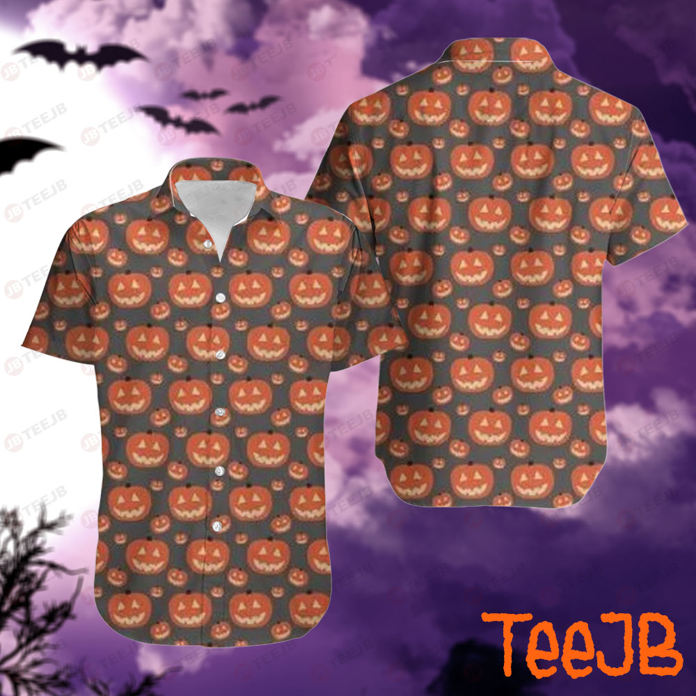 Pumpkins Halloween Pattern 377 Hawaii Shirt