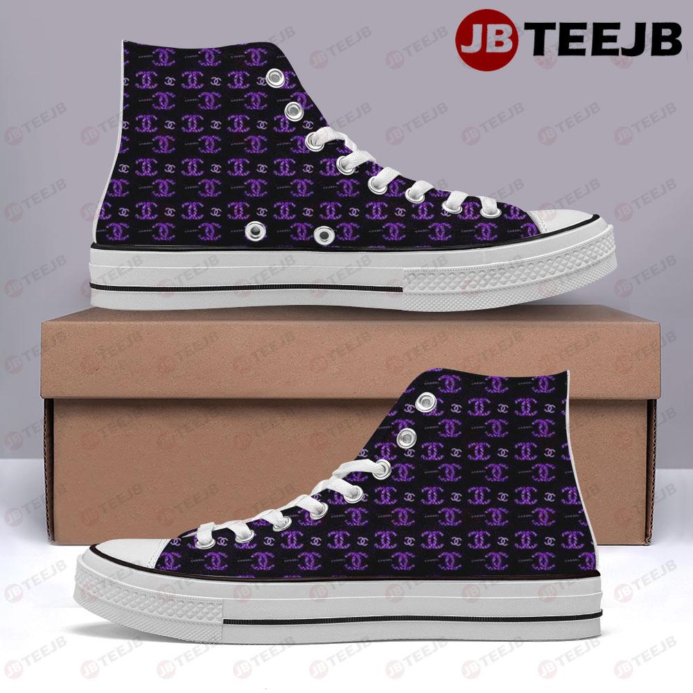 Purple Chanel TeeJB High Top Retro Canvas Shoes