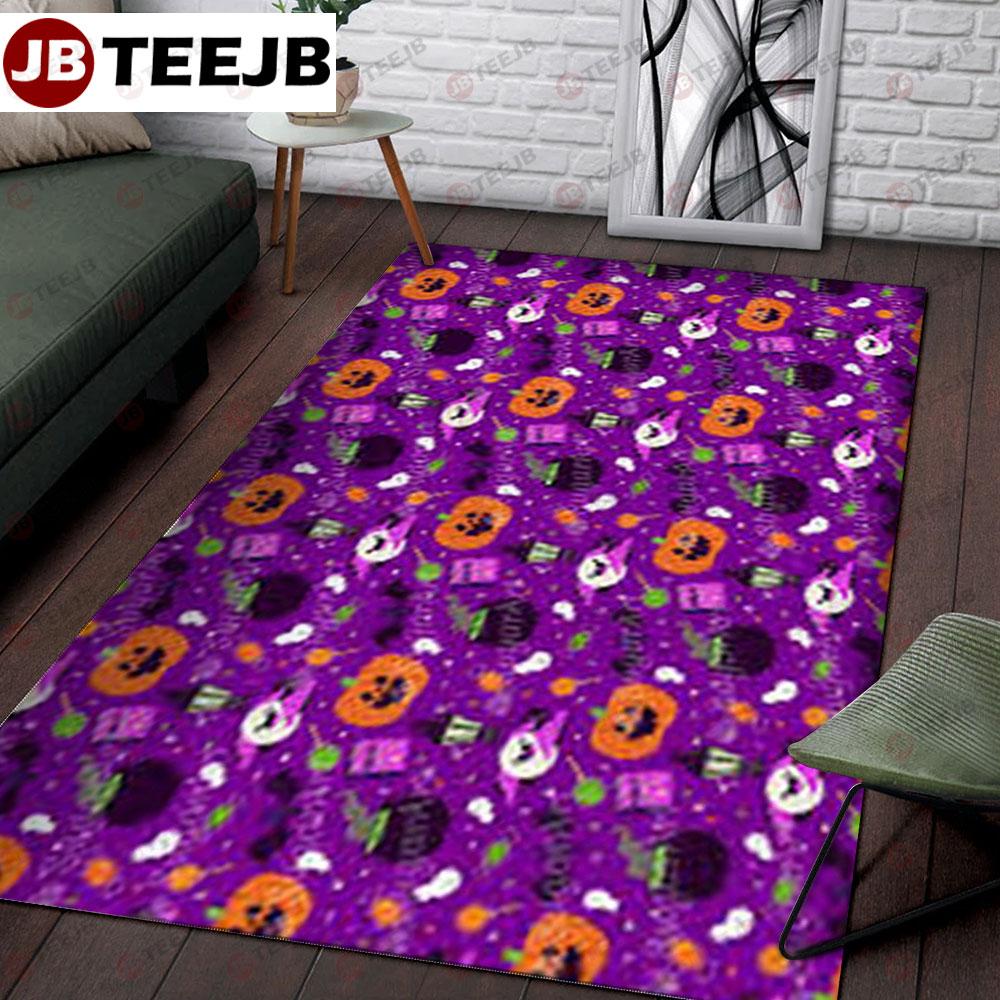 Purple Pumpkins Halloween Pattern TeeJB Rug Rectangle