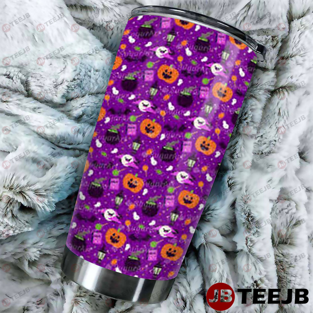 Purple Pumpkins Halloween Pattern Tumbler