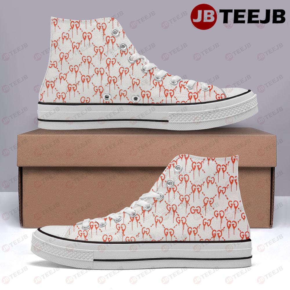 Red Blood Halloween Gucci TeeJB High Top Retro Canvas Shoes