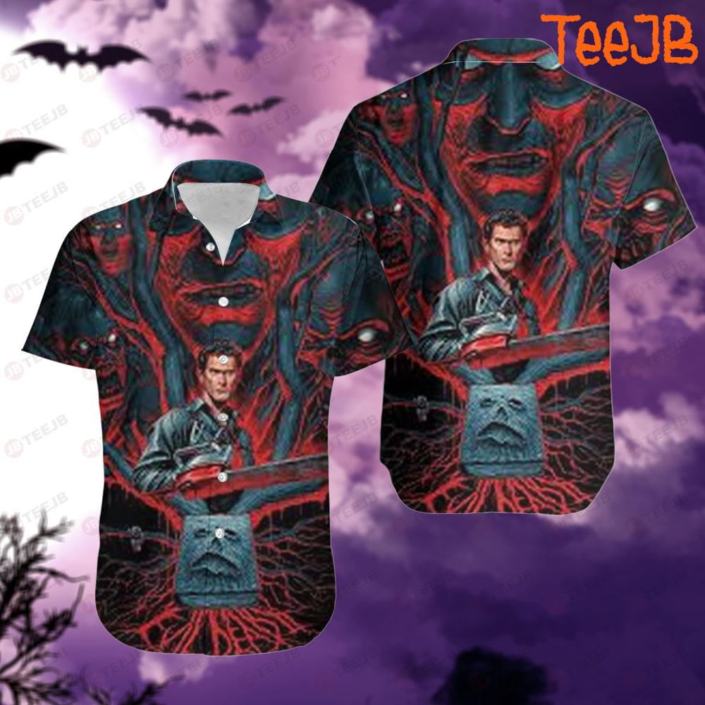 Red Light Ash Williams Evil Dead Ii Halloween TeeJB Hawaii Shirt