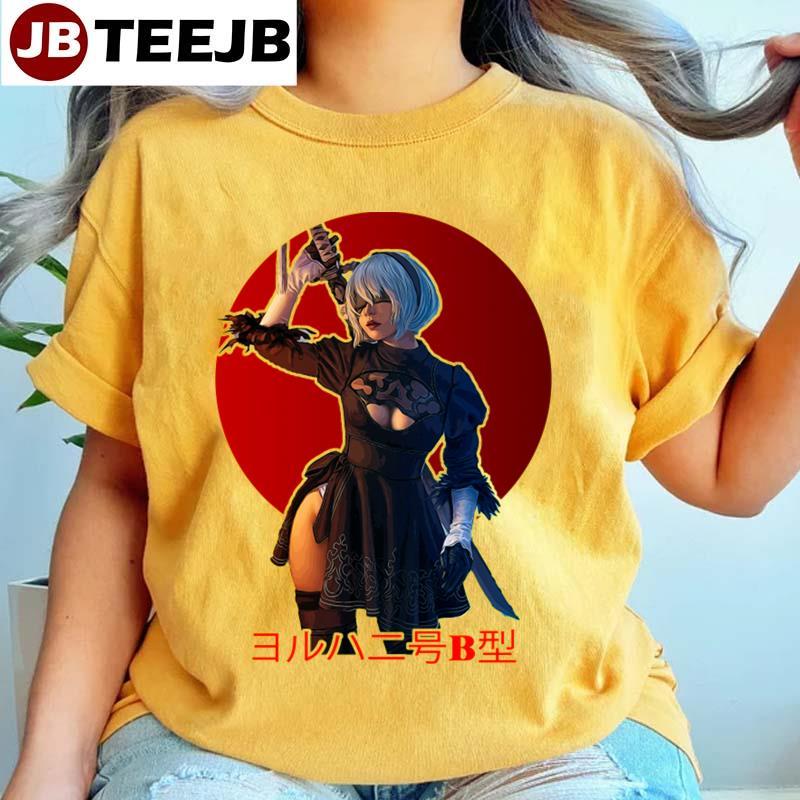 Red Retro Circle Nier Automata TeeJB Unisex T-Shirt