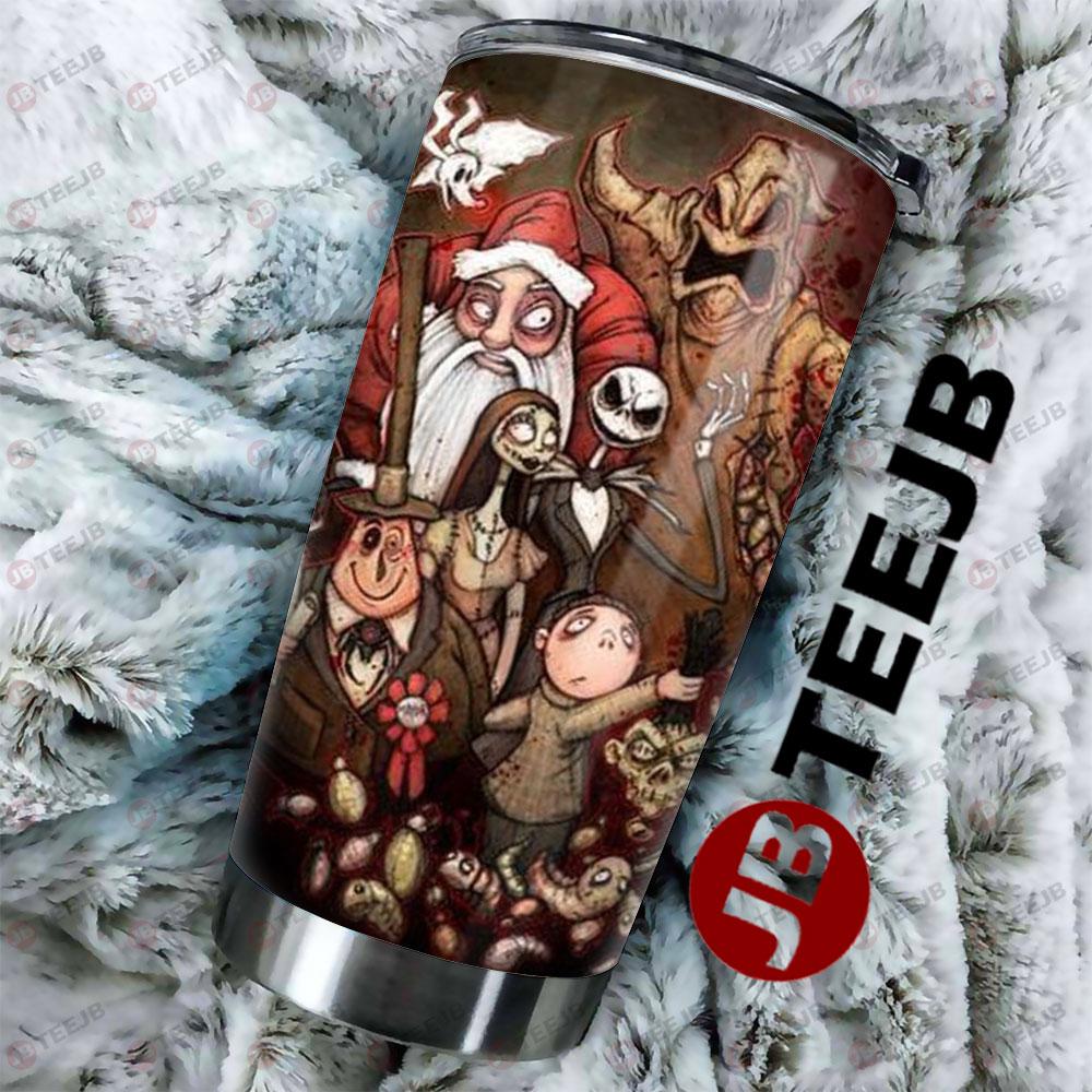 Retro Santa With Jack Skellington The Nightmare Before Christmas Halloween TeeJB Tumbler