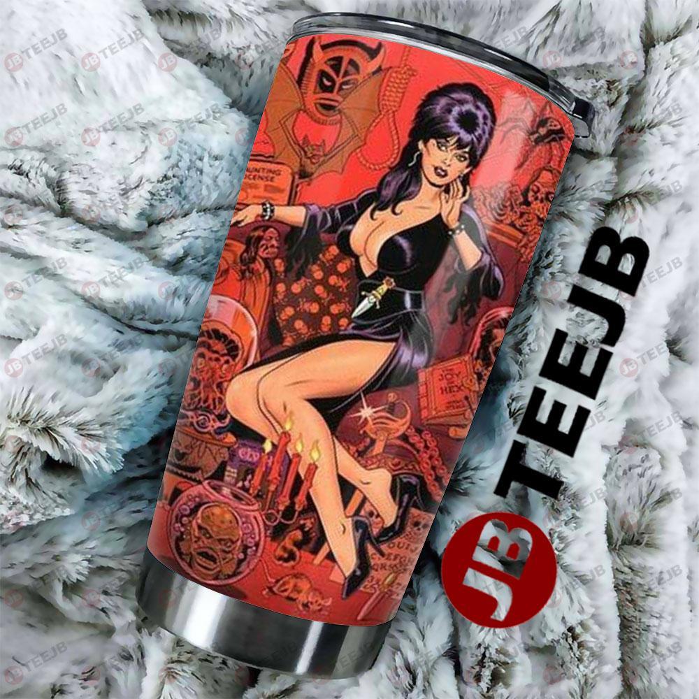 Scary Elvira Mistress Of The Dark Halloween TeeJB Tumbler