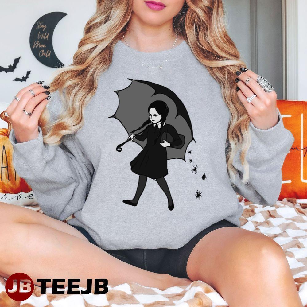 Scary Girl The Addams Family Happy Halloween TeeJB Unisex Sweatshirt