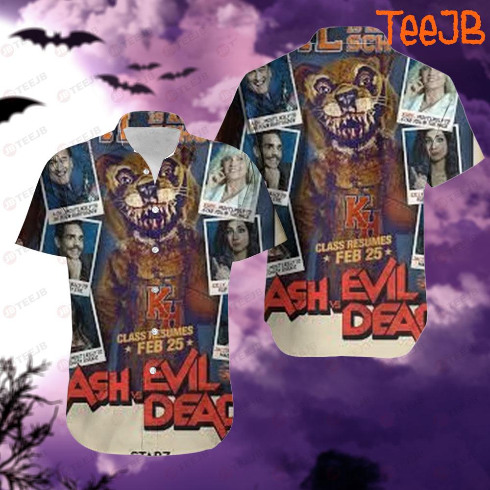 Schooled Ash Vs Evil Dead Halloween TeeJB Hawaii Shirt