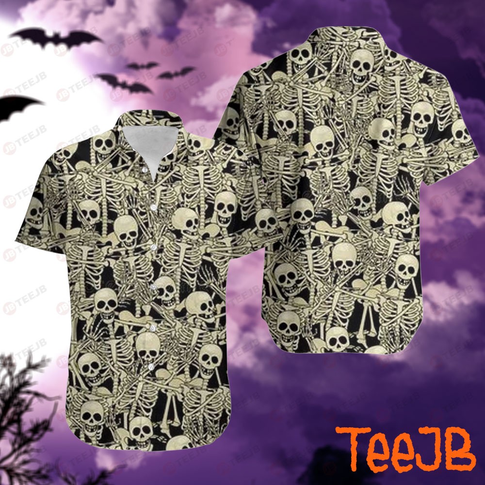 Skeletons Halloween Pattern 230 Hawaii Shirt