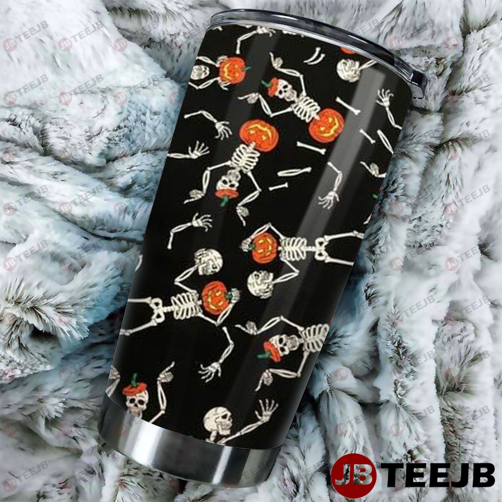 Skeletons Pumpkins Halloween Pattern 206 Tumbler