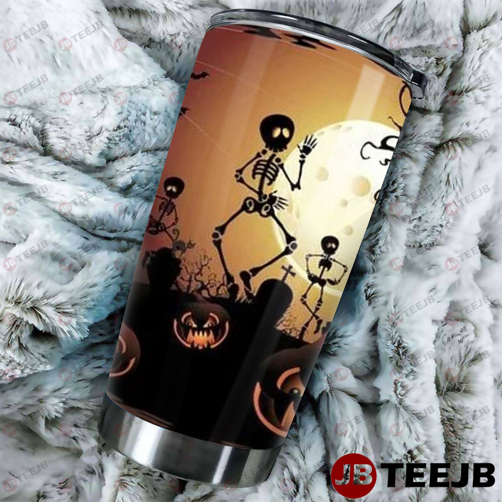 Skeletons Pumpkins Halloween Pattern 341 Tumbler