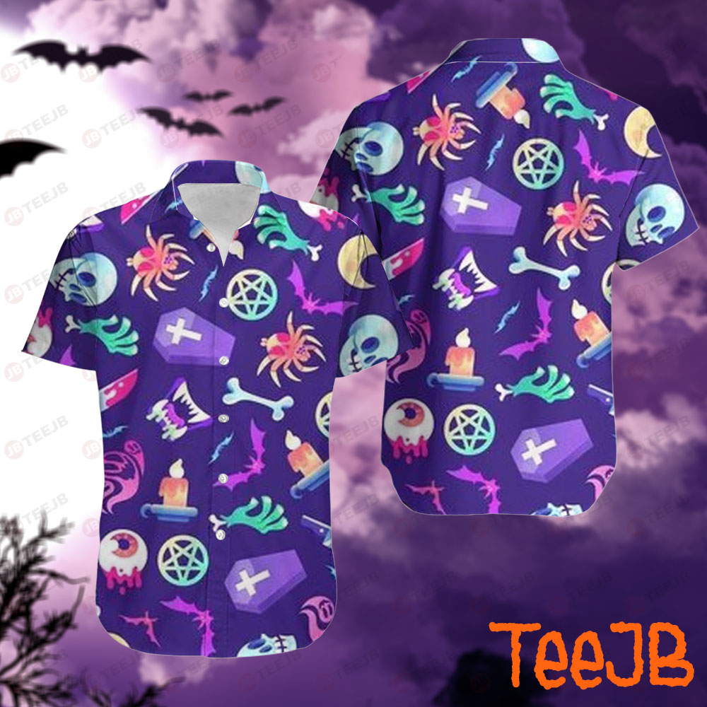 Skulls Boos Halloween Pattern 104 Hawaii Shirt