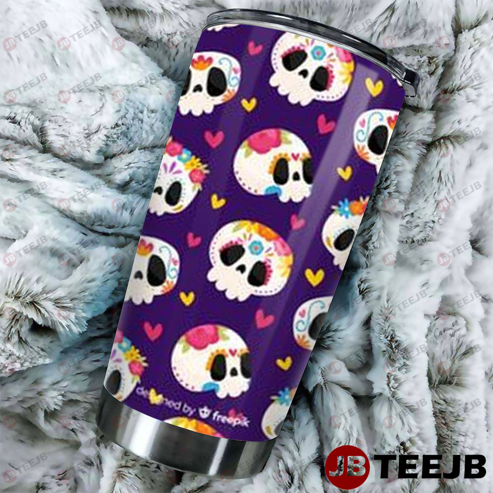 Skulls Halloween Pattern 2 Tumbler