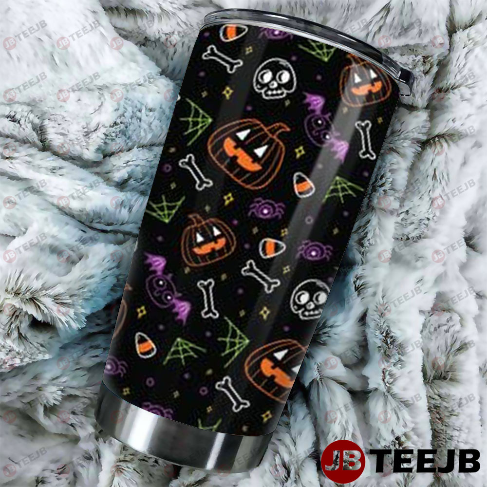 Skulls Pumpkins Halloween Pattern 11 Tumbler