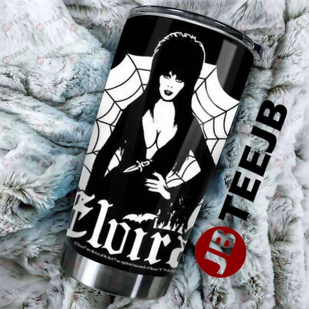 Spider Background Elvira Mistress Of The Dark Halloween TeeJB Tumbler