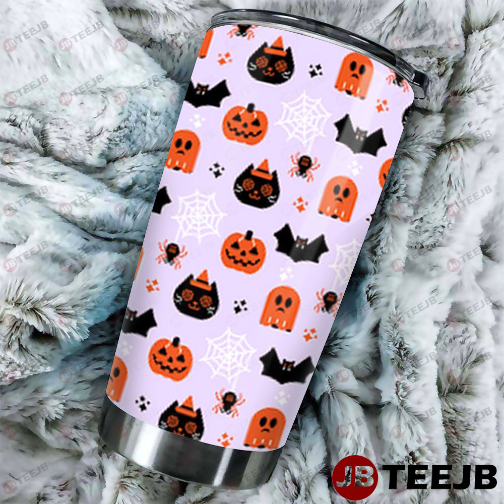 Spiders Bats Boos Pumpkins Halloween Pattern 014 Tumbler